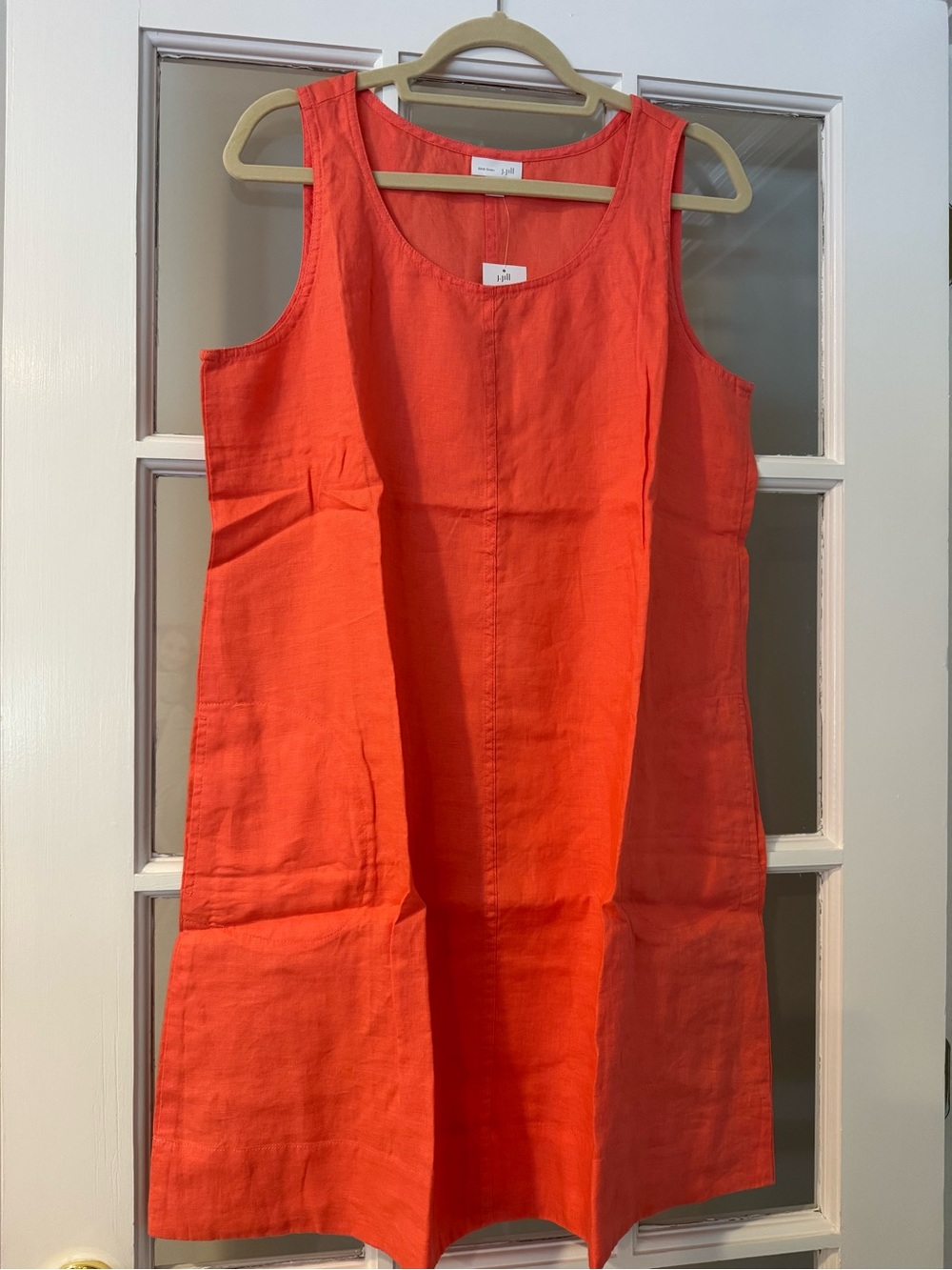 NWT J.Jill Coral Linen Shift Dress
